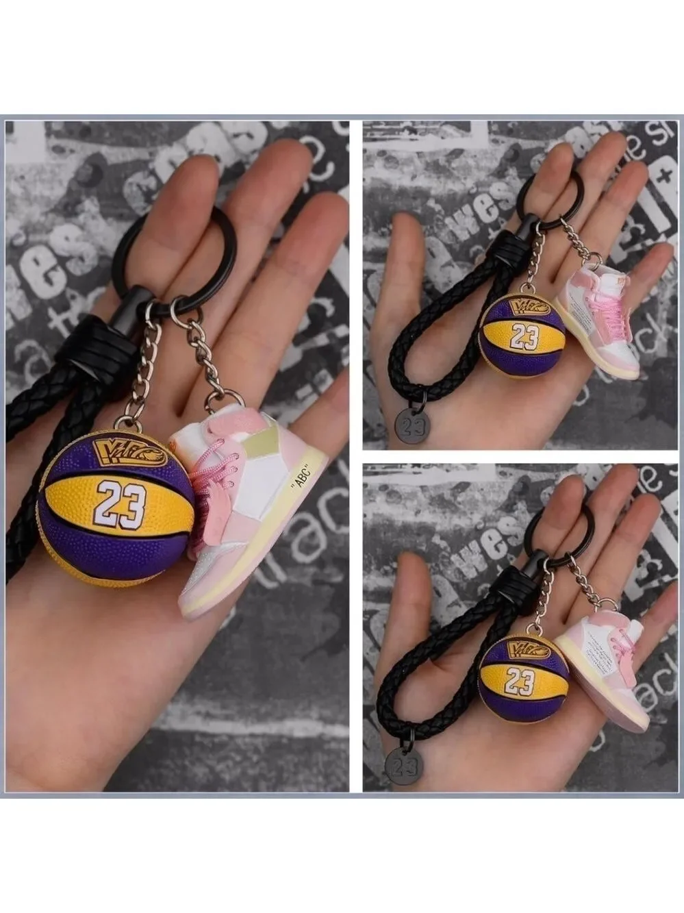 3D Mini Sneaker & Basketball Collectors Edition Keychain with 3D Shoebox